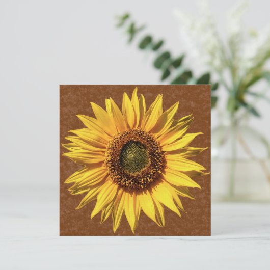 Land Zonnebloem Bruin Vrijgezellenfeest Kaart (Staand voorkant)