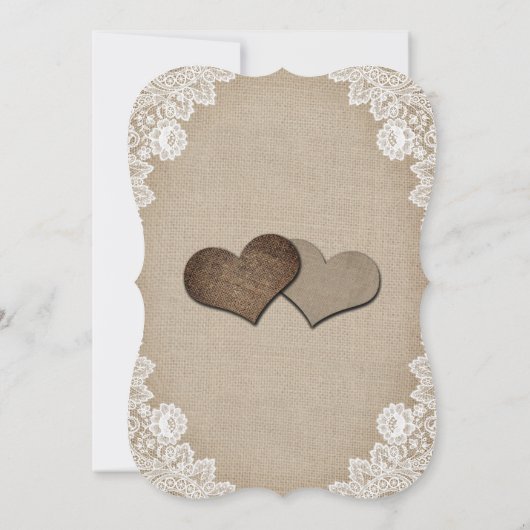 Land Zonnebloem Burlap Bloemen Kant Trouwen Kaart (Achterkant)