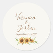 Land Zonnebloem Custom Bruiloft Stickers (Voorkant)