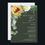 Land Zonnebloem Donker Groen We doen nog steeds re Kaart<br><div class="desc">Dit land met zonnebloem, donkergroen, waar we nog steeds vernieuwingsverzoeken voor doen, is perfect voor je eenvoudige klassieke boho zomertuin met een vow-verlenging. Het ontwerp is voorzien van een bouquet van waterverf gele gouden en rustige oranje zonnebloemen, elegante moderne groene eucalyptusgroen en een wit ivoor roos. Het ontwerp is ideaal...</div>