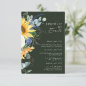 Land Zonnebloem | Donkergroen overzicht van evenem Informatiekaartje (Staand voorkant)