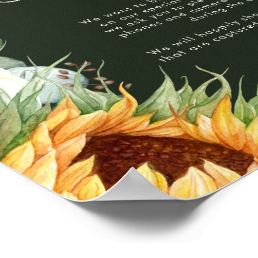 Land Zonnebloem | Donkergroene, niet-aangesloten C Poster (Hoek)