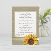 Land Zonnebloem en Burlap Kaart (Staand voorkant)