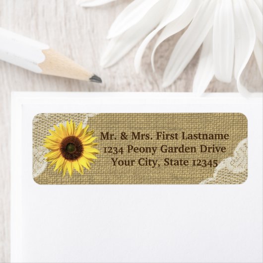 Land Zonnebloem en Kant Etiket (Insitu)