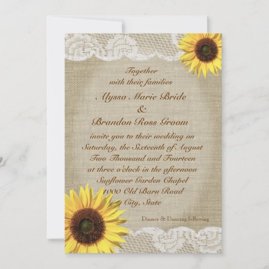 Land Zonnebloem en Kant Kaart (Voorkant)