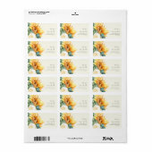 Land Zonnebloem | Geel bruiloft RSVP-adres Etiket (Full Sheet)