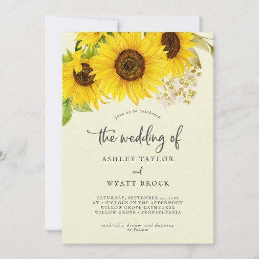 Land Zonnebloem | Geel de bruiloft van Kaart (Voorkant)