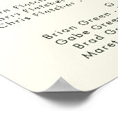 Land Zonnebloem | Gele alfabetische zitplaatsen Poster (Hoek)