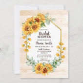 Land Zonnebloem Geometrisch Hout Vrijgezellenfeest Kaart (Voorkant)