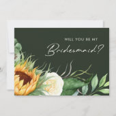 Land Zonnebloem | Groene Verlovingskaart voor Brui Kaart (Voorkant)