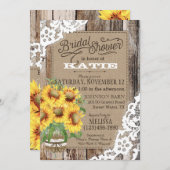 Land Zonnebloem Hout Kant Rustiek Vrijgezellenfees Kaart (Voorkant / Achterkant)