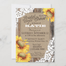 Land Zonnebloem Hout Kant Rustiek Vrijgezellenfees Kaart