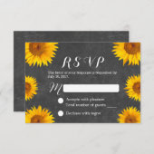 Land Zonnebloem Kalkbord Weddenschap RSVP (Voorkant / Achterkant)