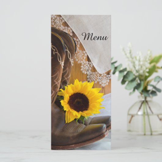 Land Zonnebloem & Kant Western Quinceañera Party Menu (Staand voorkant)