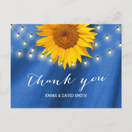 Land Zonnebloem & Koord Blauw Dank u Briefkaart