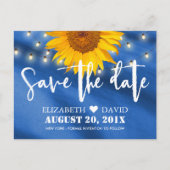 Land Zonnebloem & Koord Lichten sparen de Datum Aankondigingskaart (Voorkant)