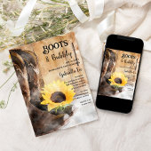 Land Zonnebloem Laarzen Bubble Bachelorette Party Kaart