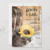 Land Zonnebloem Laarzen Bubble Bachelorette Party Kaart (Voorkant)