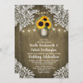 Land Zonnebloem Mason Jar Bruiloft Uitnodigingen (Voorkant / Achterkant)