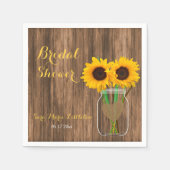 Land Zonnebloem Mason Jar Vrijgezellenfeest Servetten (Voorkant)