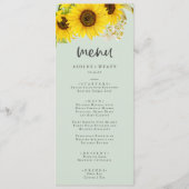 Land Zonnebloem | Mint Weddenrenmenu Menu (Voorkant)