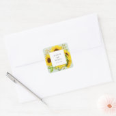 Land Zonnebloem | Munt Wedding Envelope-zegels Vierkante Sticker (Envelop)