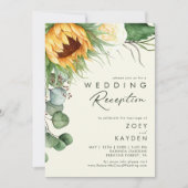 Land Zonnebloem | Ontvangst van lichte gele bruilo Kaart (Voorkant)
