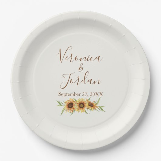 Land Zonnebloem Papieren Bordje (Voorkant)