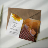 Land zonnebloem. Rustieke bloemenbruiloft dank u Briefkaart