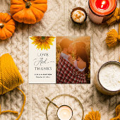 Land zonnebloem. Rustieke bloemenbruiloft dank u Briefkaart