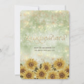 Land zonnebloem string lichten Quinceañera Kaart (Achterkant)