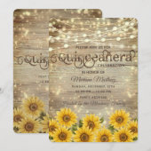 Land zonnebloem string lichten Quinceañera Kaart (Voorkant / Achterkant)