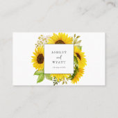 Land Zonnebloem Vaste bruiloft Plaatskaartje (Achterkant)