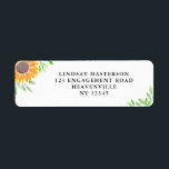 Land Zonnebloem Waterverf Weddenschap Etiket<br><div class="desc">Dit charmante Sunflower Wedding-etiket is voorzien van een originele waterverf van een gele zonnebloem en groene bladeren op een witte achtergrond. Pas dit label aan met je gegevens.</div>