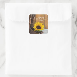 Land Zonnebloem Weddenschap Hartelijk dank Vierkante Sticker