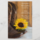 Land Zonnebloem Western Quinceañera Party Menu (Voorkant)