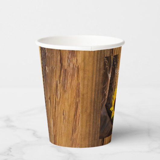 Land Zonnebloem Western Quinceañera Verjaardag Papieren Bekers (Rechts)