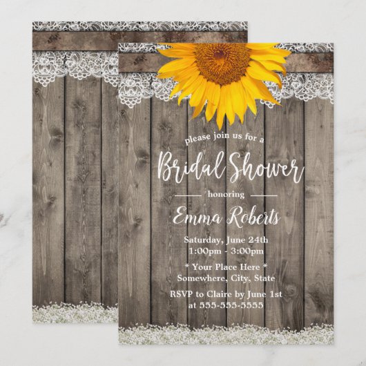 Land Zonnebloem Western Vrijgezellenfeest Kaart (Voorkant / Achterkant)