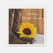 Land Zonnebloem Western Vrijgezellenfeest Servetten (Voorkant)