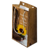 Land Zonnebloem Western Weddenschap Bedankt Klein Cadeauzakje (Voorkant Gekanteld)