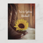 Land Zonnebloem Western Weddenschap Sparen de Datu Aankondigingskaart (Voorkant)