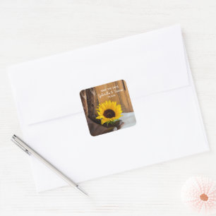 Land Zonnebloem Western Weddenschap Sparen de Datu Vierkante Sticker