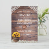 Land Zonnebloem Wijn Barrel Rustic Wedding Kaart (Staand voorkant)