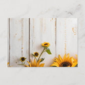 Land Zonnebloem Witte Schuur Hout Wedding Details Informatiekaartje (Achterkant)