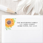 Land Zonnebloemblaadje retouradres Etiket (Insitu)