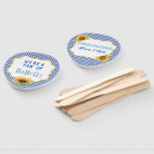 Land Zonnebloemen Blauw Gingham Check BabyQ Handwaaier (Niet-gemonteerd)