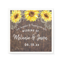 Land Zonnebloemen Bruiloft Servetten Vrijgezellenf