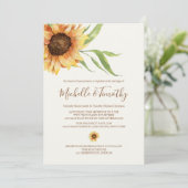 Land Zonnebloemen Bruiloft Uitnodigingen (Staand voorkant)