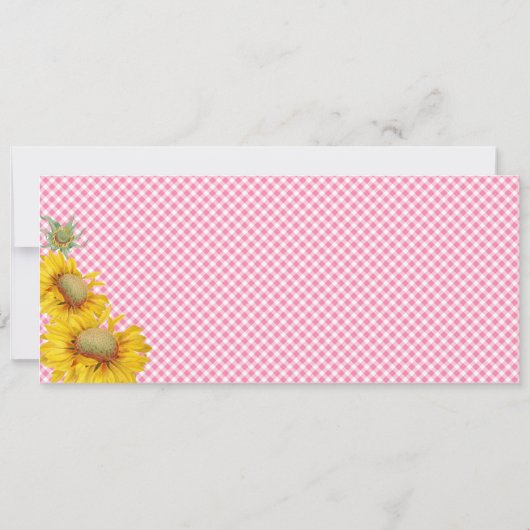 Land Zonnebloemen en Gingham Check Baby shower Kaart (Achterkant)