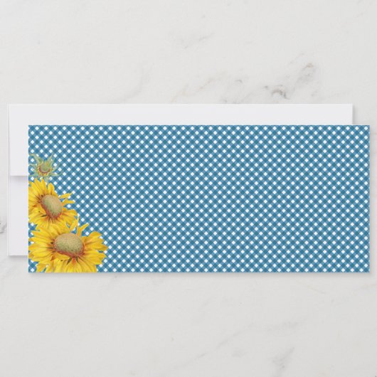 Land Zonnebloemen en Gingham Check Baby shower Kaart (Achterkant)